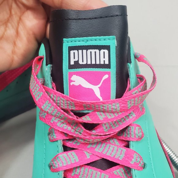 Puma Green and Pink Clyde South Beach Palm Tree Sneakers Men’s Size 11 - Picture 9 of 16